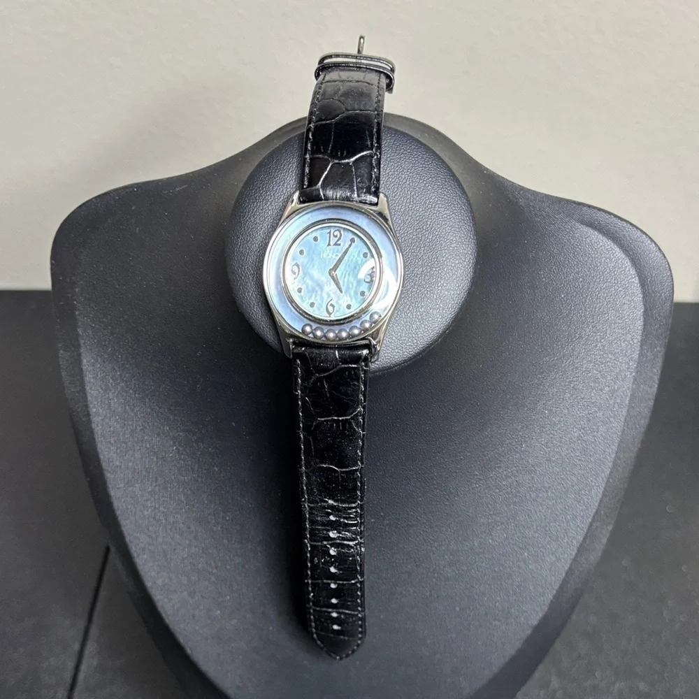 Honora Mother of Pearl Floating Black Pearls Watch Analog Quartz Stainless Steel